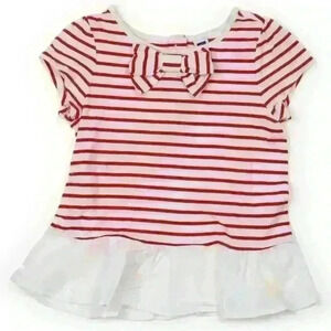 Janie and Jack red and white striped top size 18-24 months